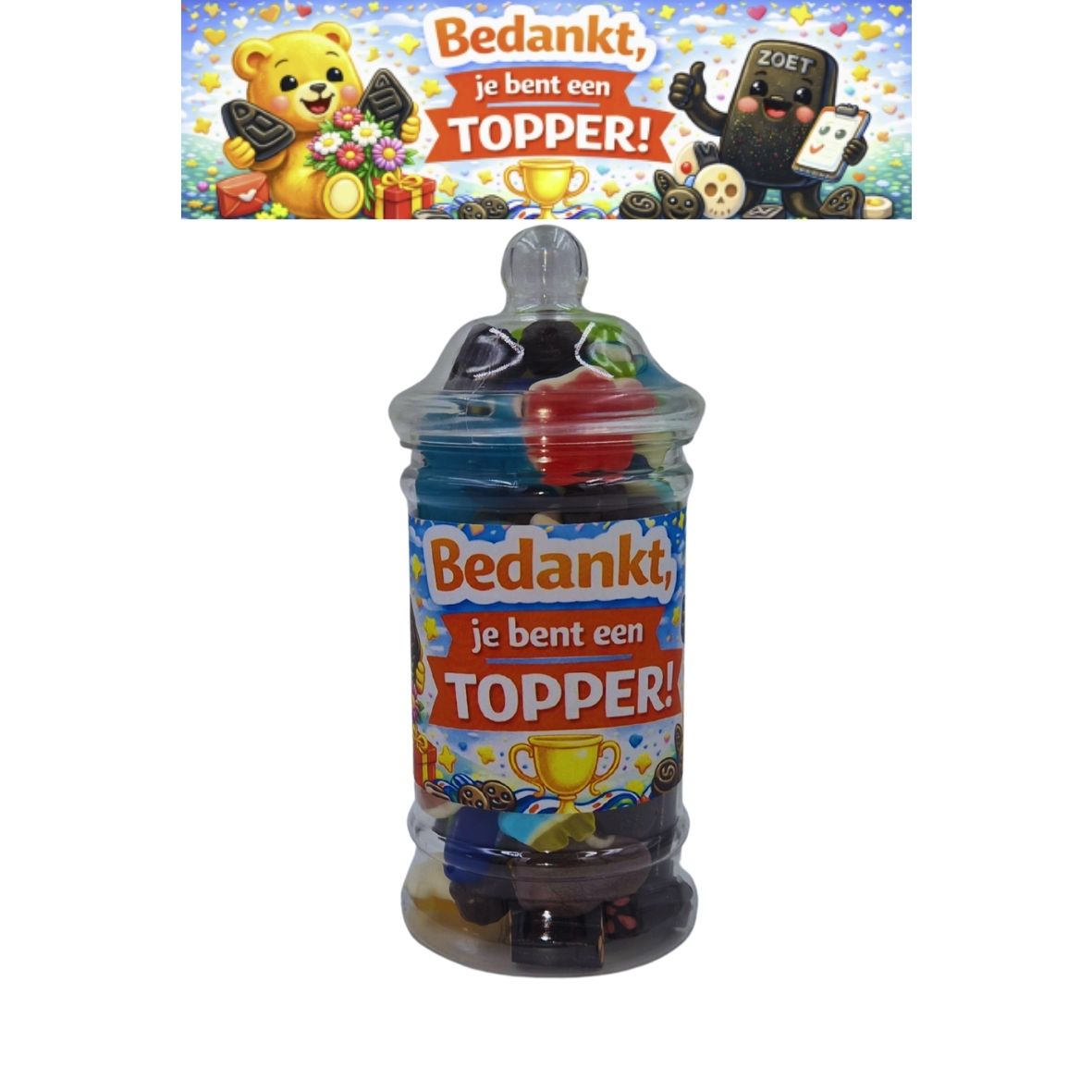 Snoeppot 20 - Bedankt - Je bent een topper!